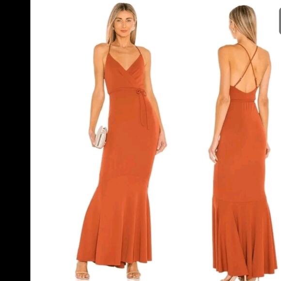 Michael Costello Dresses & Skirts - Michael Costello Revolve Genevieve  Maxi Dress Burnt Sienna Size XS